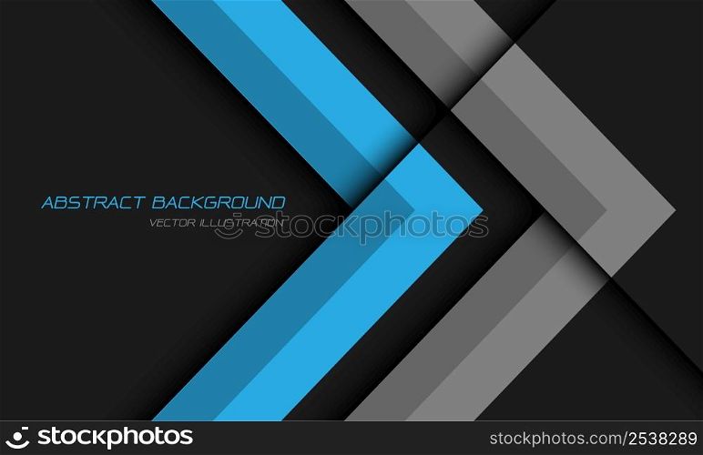 Abstract grey blue arrow direction geometric design for creative modern futuristic background vector