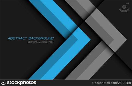 Abstract grey blue arrow direction geometric design for creative modern futuristic background vector