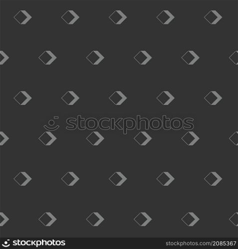 Abstract grey box shape on dark background seamless pattern