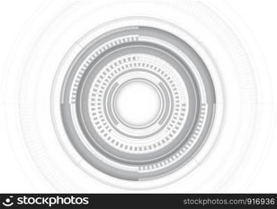 Abstract grey circle line system on white design modern futuristic technology background vector illustration.