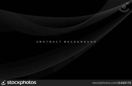 Abstract grey curve futuristic on black with blank space design modern creative background vector 