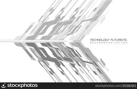 Abstract grey cyber arrow geometric technology direction on white design modern futuristic creative background vector