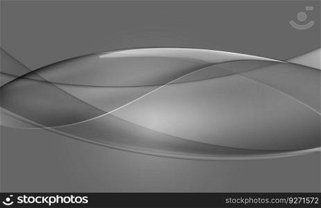 Abstract grey glass glossy curve wave design modern luxury futuristic background vector illustration.