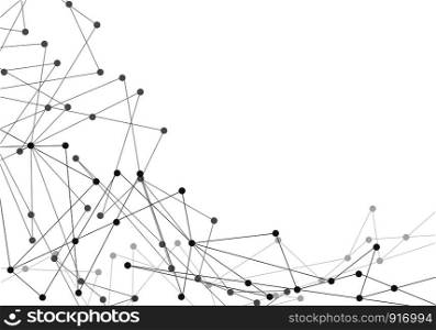 Abstract grey line polygon spot connect network on white technology background vector illustration.