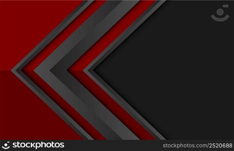 Abstract grey metallic arrow direction on dark red with blank space design modern futuristic background vector illustration.