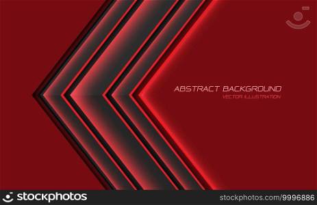 Abstract grey metallic red light arrow direction with blank space design modern futuristic background vector illustration.