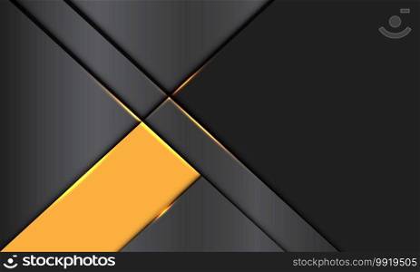 Abstract grey metallic yellow banner overlap with blank space design modern futuristic background vector illustration.