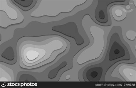 Abstract grey tone paper cut 3D layers overlap art background texture vector illustration.