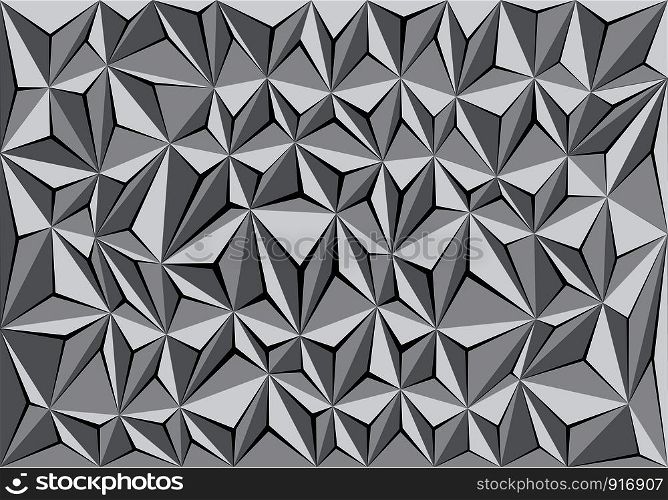 Abstract grey triangle polygon crack pattern background texture vector illustration.