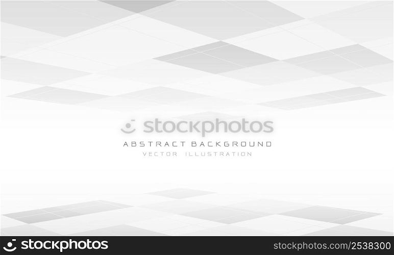 Abstract grey white geometric with blank space design modern futuristic technology background vector