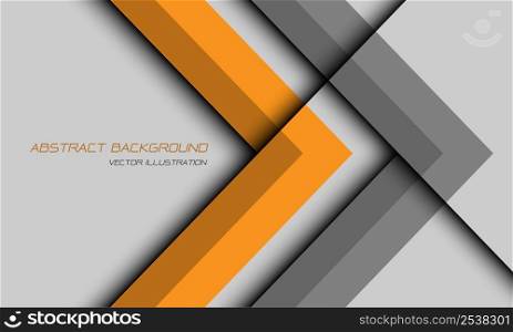 Abstract grey yellow arrow direction geometric design for creative modern futuristic background vector