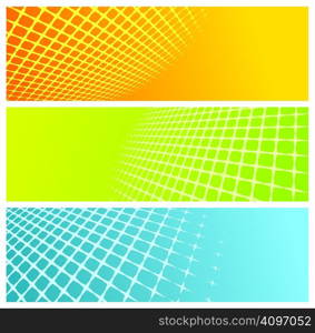 abstract grid banners, vector illustration