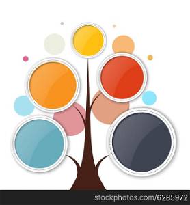 Abstract growth tree concept for communication, business, and web design. Vector illustration.