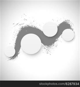 Abstract grunge background with paper circles, infographic template