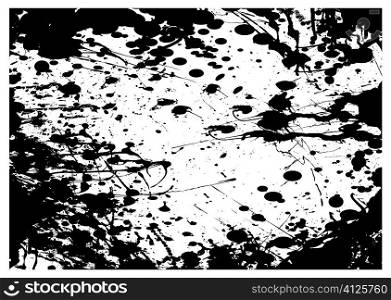 Abstract grunge frame with ink splat background and copyspace