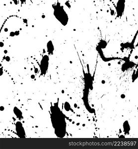 Abstract grunge seamless pattern. Realistic blobs, blots, vuvvles from ink. Vector illustration.