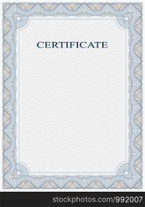 Abstract Guilloche Frame. Vertical Certificate Form.