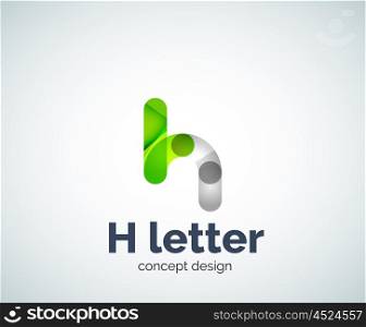 Abstract H geometric letter logo template. Abstract H geometric letter logo template. Overlapping transparent wave elements composition