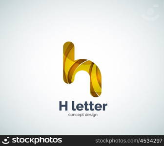 Abstract H geometric letter logo template. Abstract H geometric letter logo template. Overlapping transparent wave elements composition