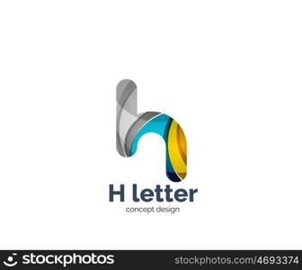 Abstract H geometric letter logo template. Abstract H geometric letter logo template. Overlapping transparent wave elements composition