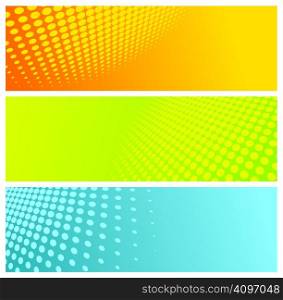 abstract halftone banners, vector illustration