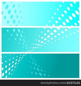 abstract halftone banners, vector illustration