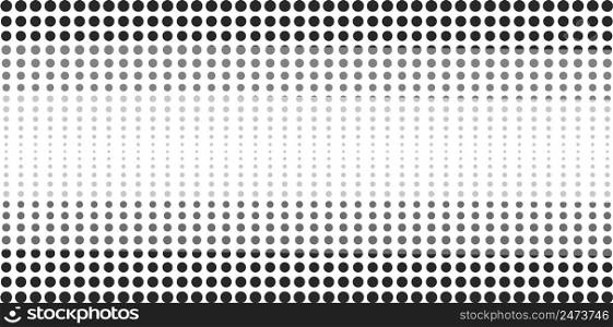 Abstract halftone dotted banner. Monochrome pattern dot circles labels stickers