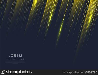 Abstract halftone lines diagonal yellow on dark blue background with copy space for text. Vector illustration