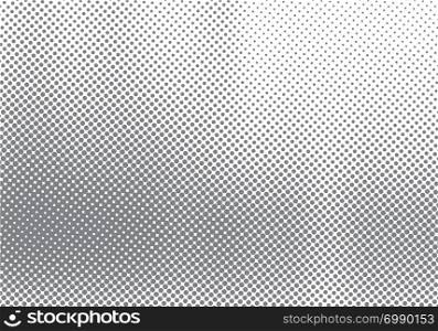 Abstract halftone motion effect with fading dot gradation black and white background and texture. Vector illustration
