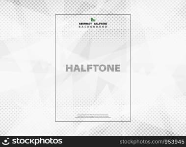 Abstract halftone pattern of technology geometric triangle white background. You can use for futuristic artwork, ad, poster, brochure, print, cover design. illustration vector eps10