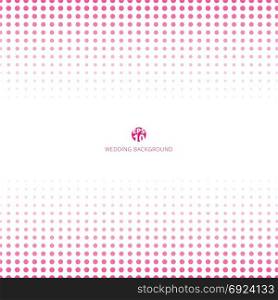 Abstract halftone pink color on white background for wedding card. Vector illustration