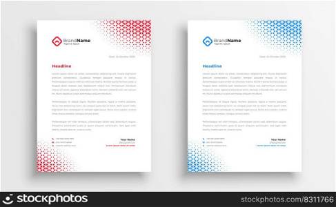 abstract halftone style letterhead template design