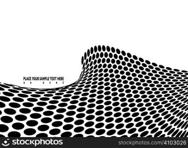 abstract halftone wave in black and white with room to add your own text