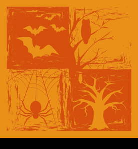 Abstract Halloween Background on Orange Color