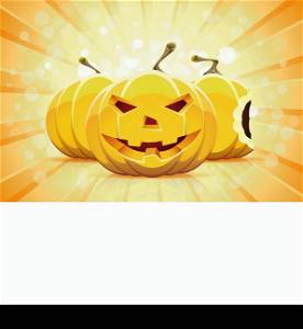 Abstract Halloween Background with Pumpkins and Rays