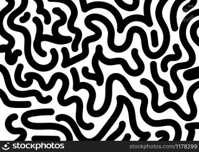 Abstract hand draw wavy, wave doodle line pattern on white background. Vector illustration