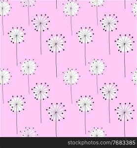 Abstract Hand Drawn Dandelion flower seamless pattern background. Vector Illustration EPS10. Abstract Hand Drawn Dandelion flower seamless pattern background. Vector Illustration