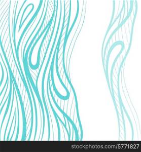 Abstract hand drawn illustration, decotative waves background.