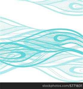 Abstract hand drawn illustration, decotative waves background.