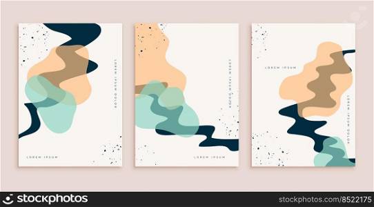 abstract hand drawn poster design set