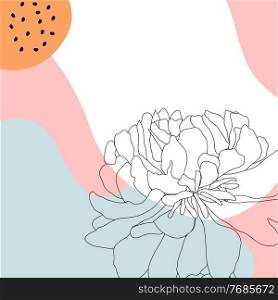 Abstract Hand Drawn trendy design background with contour silhouette flower, decorative shapes. Vector Illustration. Abstract Hand Drawn trendy design background with contour silhouette flower, decorative shapes. Vector Illustration EPS10