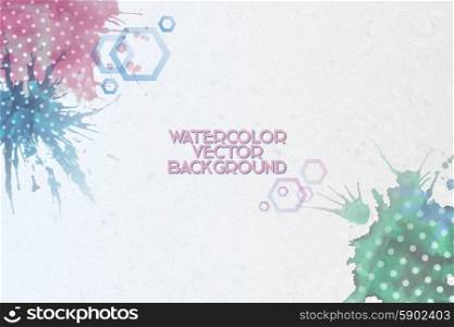 Abstract hand drawn watercolor background with empty place for text message, great composition for your design, grunge style vector illustration.