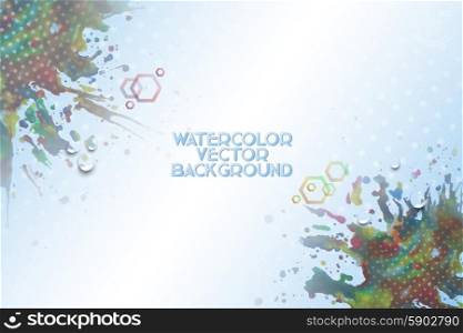 Abstract hand drawn watercolor background with empty place for text message, great composition for your design, grunge style vector illustration.