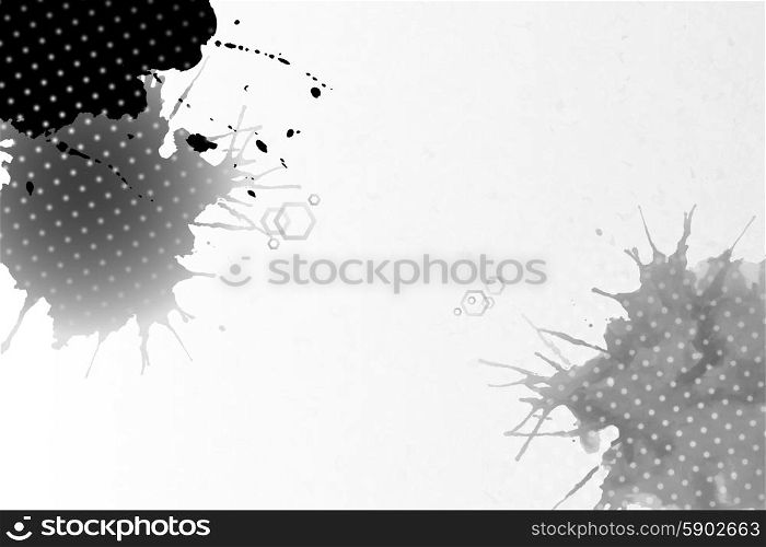 Abstract hand drawn watercolor gray-black background with empty place for text message, great composition for your design, grunge style vector illustration.