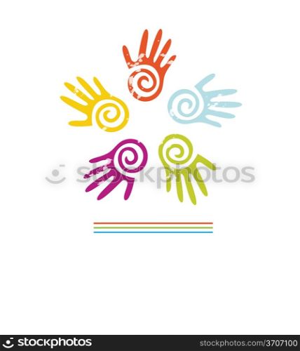 Abstract hands. Vector seamless background