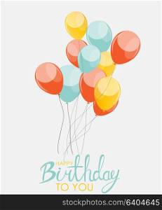 Abstract Happy Birthday Balloon Background Card Template Vector Illustration EPS10. Abstract Happy Birthday Balloon Background Card Template Vector Illustration