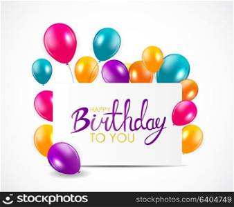 Abstract Happy Birthday Balloon Background Card Template Vector Illustration EPS10. Abstract Happy Birthday Balloon Background Card Template Vector Illustration