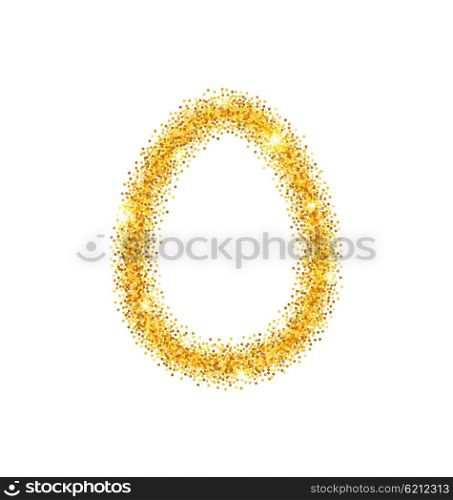 Abstract Happy Easter Golden Glitter Egg with Place for Your Text. Illustration Abstract Happy Easter Golden Glitter Egg with Place for Your Text. Easter Shining Template Design - Vector