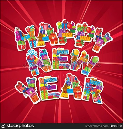 Abstract Happy New Year red background