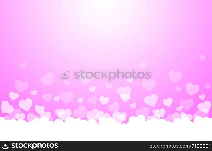 Abstract heart background in pink color. Vector. Abstract heart background